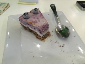 Vegan blueberry cheesecake at Garden Fresh Cafe in Palm Beach