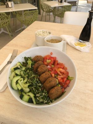 Falafel bowl at Garden Fresh Cafe in Palm Beach