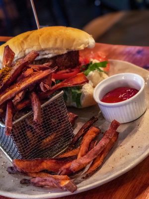Sausage roll with sweet potato chips ❤️ at 108 Paradise Cafe - Maybe closed in North Sydney
