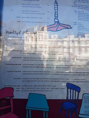 part of menu at De Wankele Tafel in The Hague