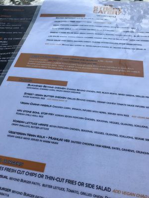 Massive vegan menu as of May 2018! at The Street Eatery in Calgary