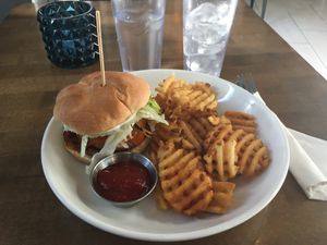 Beyond  Burger with vegan cheese at The Street Eatery in Calgary