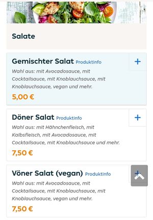 Salate at Schanzen Döner in Hamburg