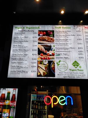 Menu at Schanzen Döner in Hamburg