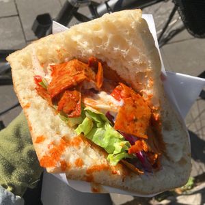 Vegan Döner with vegan Tzatziki  at Schanzen Döner in Hamburg