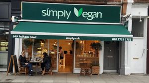 outside at Simply Vegan in South West London