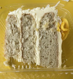 Delicious Coconut Lilikoi Cake  at Bananarama Bakery in Pahoa