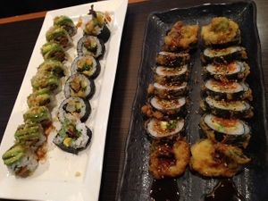 Four vegan rolls at Tsunami in South Jordan