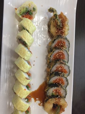 Catalina and Buddha rolls.  at Tsunami in South Jordan