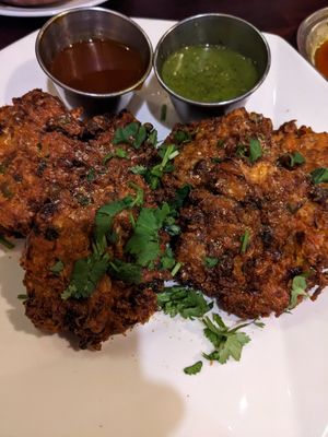 Spinach pakoras at Himchuli in Denver