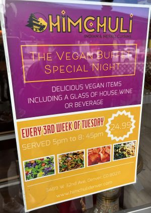 Vegan buffet  at Himchuli in Denver