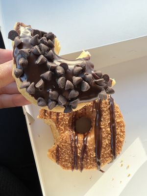 Samoa and Chocolate Chip (both vegan)  at Sugar Shack Donuts & Coffee in Midlothian