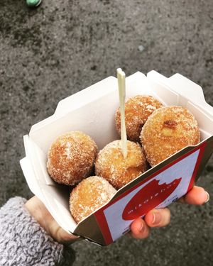 Mitake doughnuts  at Broadway Vegan Market in East London