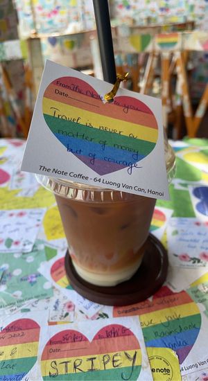 Iced coffee with soy milk  at The Note Coffee in Hoi An