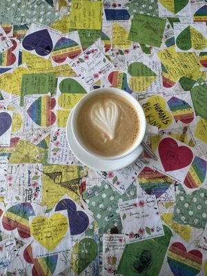 Coconut coffee (hot)  at The Note Coffee in Hoi An