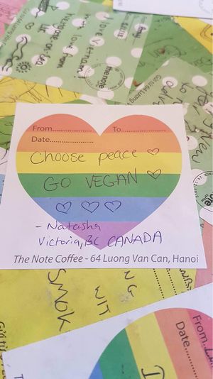So many vegan messages around the cafe! ??☕️ at The Note Coffee in Hoi An