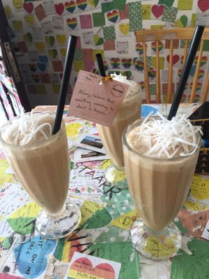 Vegan coconut coffees! at The Note Coffee in Hoi An
