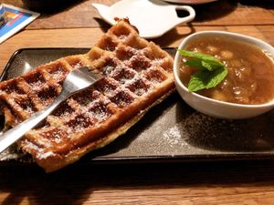 Vegan waffles at Pferdestall in Borkum