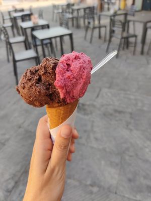 Chocolat fruits des bois at La Bottega del Gelato in Pisa