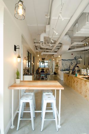 Interior space at Farm'r Eatery & Catering in Toronto