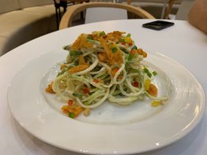 Raw Carbonara pasta at Wholesome Savour in Central Singapore