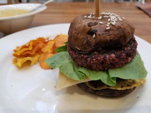 Buns were huge mushrooms! at Wholesome Savour in Central Singapore