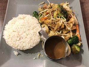 Vegan dish with peanut sauce  at Pho a la Mama in Stuttgart