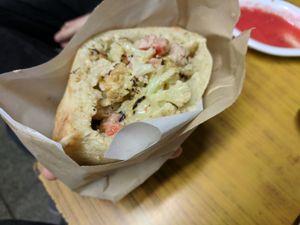 White pita - with cauliflower at Miznon - Ibn Gabirol in Tel Aviv
