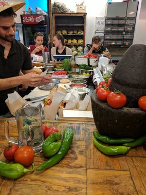 Counter preparing food at Miznon - Ibn Gabirol in Tel Aviv