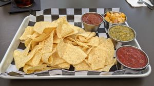 Four Salsa and chips at Diego's in Newport