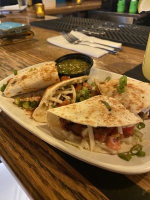 Spicy sausage quesadilla   at Diego's in Newport