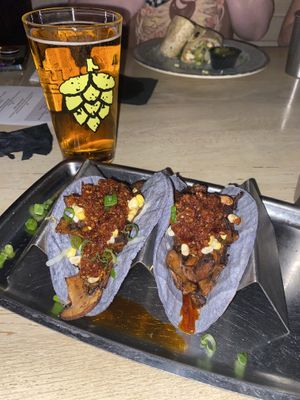 Roasted mushroom tacos  at Diego's in Newport