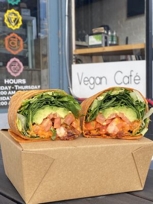 The B.L.T. Wrap with avocado and spinach added at Vegetalien in Beacon