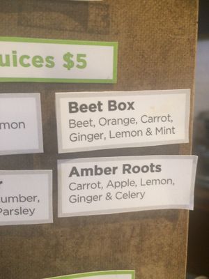 Recommend the beet box juice  at Vegetalien in Beacon