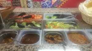 Lunch buffet. All salads and chutnies vegan, except for french sauce at Tadka Indisches in Zurich