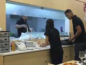 Noodles being made in front of you. Fab! at Happy Noodles in Lisbon