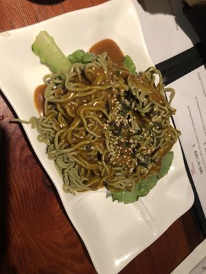 Cold Green Tea Noodles in Sesame Peanut Dressing small plates   at LuAnne's Wild Ginger - Franklin in Brooklyn