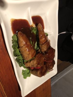 #grilled bbq satay seitan skewers small plates   at LuAnne's Wild Ginger - Franklin in Brooklyn