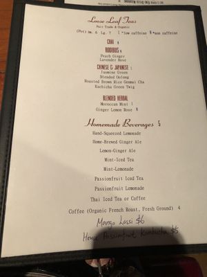 Menu beverages   at LuAnne's Wild Ginger - Franklin in Brooklyn