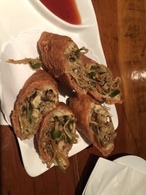 #crispy stuffed tofu skin wraps small plates   at LuAnne's Wild Ginger - Franklin in Brooklyn