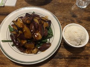 Eggplant in Garlic Basic Sauce  at LuAnne's Wild Ginger - Franklin in Brooklyn