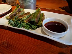 Pan fried dumplings at LuAnne's Wild Ginger - Franklin in Brooklyn