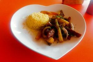 Lomo saltado at Agape Restaurante Vegetariano in Cochabamba