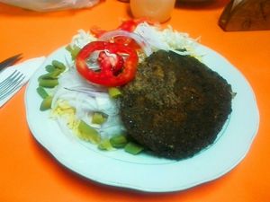 Milanesa vegana at Agape Restaurante Vegetariano in Cochabamba