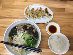 Ramen and gyoza set at Gyoza no Umechan in Nikko