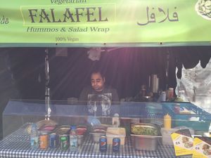 Wednesday Lunch time at 12pm  at Falafel Hummos and Salad Wrap - Market Stall in East London