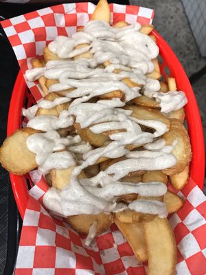 Chunky chips with Garlic aioli   at Lord of the Fries in Surfers Paradise