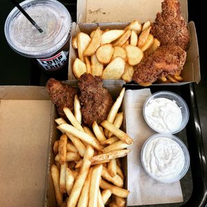 Chick N Fries w/ aioli sauce and Oreo shake!  at Lord of the Fries in Surfers Paradise