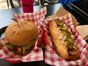 Burger & Hot Dog combo for the hungry!! at Lord of the Fries in Surfers Paradise