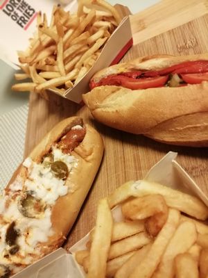 Hot dogs & fries - all different varieties at Lord of the Fries in Surfers Paradise